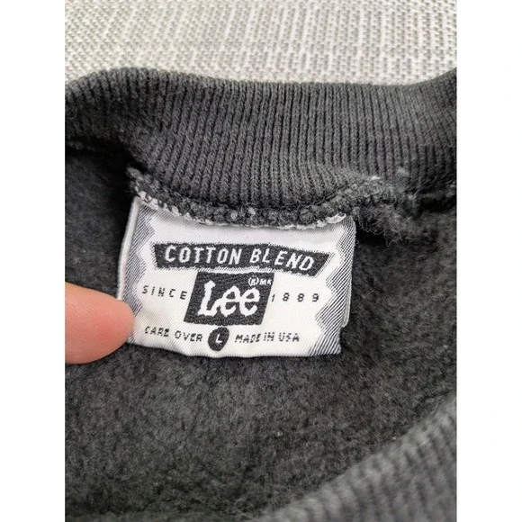 Vintage 90s Dare Sweatshirt Size Large Black Keep Kids Off Drugs Lee Made In USA - Picture 2 of 6